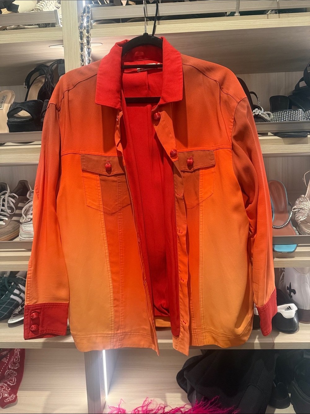 Sunset Ombre Button-Up Jacket